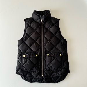 J.Crew Quilted Black Puffer Vest Petite Small